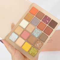 20色暖栗子眼影盘 20色眼影盘大地色不脱妆ins平价学生日常百搭珠光超闪光小众哑光