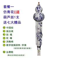 套餐一 仿青花C调挂饰(无盒子) 云南傣艺胶木树脂葫芦丝c调降b调儿童小学生成人初学型乐器推荐