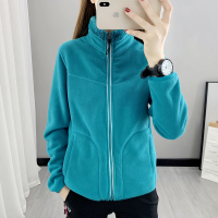 MY668女—孔雀蓝 M 155F双面穿抓绒衣女立领珊瑚绒外套秋冬加厚双面绒冲锋衣内胆