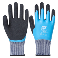 创信L878蓝色 2双试用装 M 创信L878全浸挂胶手套劳保耐磨加厚防水防滑乳胶橡胶工作干活工地
