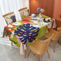 鲜绿繁花 40*60[两片装] 桌布防水防油免洗防烫ins风长方形餐台布茶几桌布桌垫现代北欧