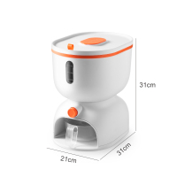 小号橙色按压米桶(约13斤大米) 家用装米桶密封防虫防潮分类米缸米面箱储米罐分格五谷杂粮收纳盒