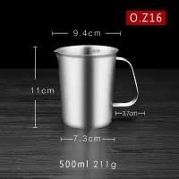 304带刻度杯子[500ML] 304不锈钢量杯带刻度量筒厨房家用烘培量杯水杯带刻度杯咖啡量杯