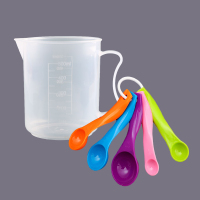 彩色量勺5件套+500ml量杯 电子秤量勺秤高精度计量勺烘焙婴儿奶粉勺子称克数刻度厨房称重勺