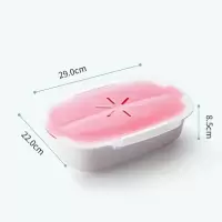如图色 微波炉蒸盒蒸鱼加热专用器皿双层带盖清蒸蔬菜微波炉蒸笼屉烤菜盘