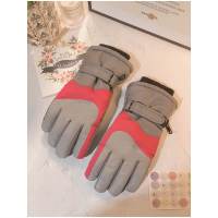 紫灰[滑雪108-女款] 均码 摩托车手套冬款女士保暖机车滑雪加绒加厚可爱挡风防水防风电瓶车