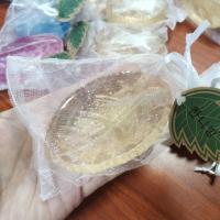 白色一块 水晶香水树叶精油皂手工皂可洗脸洗澡多用香皂90g 起泡网 香熏