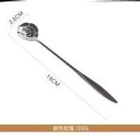银色玫瑰 取蜂蜜专用勺子咖啡高档精致漂亮杯单个特别好看的家用藕粉轻奢风