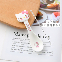 粉站立KT勺子 吃饭碗家用可爱卡通餐具创意个性儿童陶瓷碗沙拉甜品碗宝宝蒸蛋碗