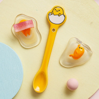 GUDETAMA蛋黄哥造型勺-A66 少女高咖啡陶瓷勺短柄搅拌卡g通可爱精致汤匙心小号值勺子颜漂亮