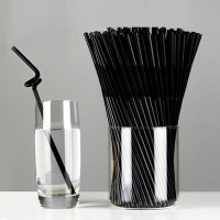 黑色 非独立包装100只 吸管水杯一次性椰子汁汽水咖啡杯容量家用儿童杯子工具甜水