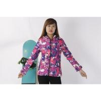 玫红色 女款玫红迷彩 M 迷彩软壳衣男女 户外情侣冲锋衣防水透气保暖抓绒外套修身大码