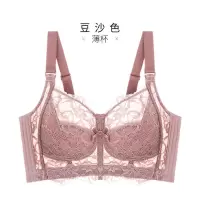 豆沙色 75B 寻悦内衣专营店大胸显小夏季轻薄透气无海绵蜂巢杯无钢圈胸罩