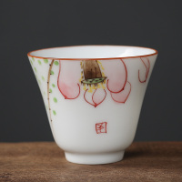 款式一 景德镇手工彩绘瓷功夫茶杯家用手绘花系图案主人杯陶瓷手绘单杯子
