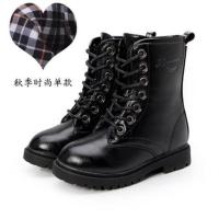 黑 秋款 单 27 鞋垫长16.4cm 雪地靴防水男女童棉鞋中大童皮靴户外防寒表演鞋儿童马丁靴冬加绒