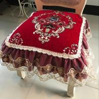 红色 45x48椅垫 四季欧式餐椅垫坐垫椅垫防滑简约现代田园布艺餐桌椅子垫子凳座垫