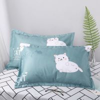 小白猫 枕头套二个[不包括枕芯] 枕头一对单人学生宿舍可爱成人家用护颈椎枕芯带枕套男女生一只装