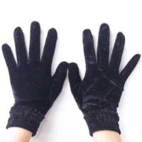 黑色 均码 都市性感丽人手套女冬秋冬加厚女士分指高弹手套金丝绒开车手套广