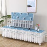 发财树茶几罩-蓝色 床头柜宽40*长50*高15 茶几桌布盖巾布艺蕾丝茶几罩长方形客厅餐桌电视柜防尘罩子