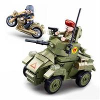 MK2装甲车 154片 兼容乐高拼装积木二战模型谢尔曼萤火虫M13坦克履带战车男孩玩具