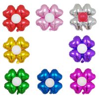 混色 8个(带1个气筒) 节日装饰用品铝膜气球花朵生日派对婚房布置商场店庆开业橱窗装扮