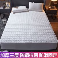 典雅白-高档抗菌夹棉床笠 90cmx200cm[经久耐用]适合30cm内床垫 [北极绒抗菌床笠单件夹棉床罩床套床垫保护罩