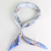 淡蓝名族风 波点仿真丝圆点小方巾发带百搭披肩丝巾头巾女时尚围巾女春夏秋款