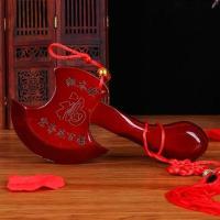 桃木小斧头 桃木斧子婚庆用品坐福压床乔迁镇宅小摆件结婚斧子婚房装饰小斧