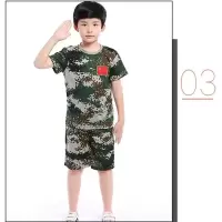 陆军短袖+短裤+帽子 100 儿童迷彩服中小大学生军训服特种兵户外拓展训练夏令营服装体能服