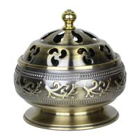 花边小号古铜色12小时内适用 大号檀香盘香炉12小时24小时供佛香薰炉室内家用蚊香炉支架熏香