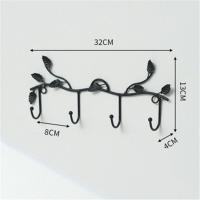 黑色树叶4挂钩 北欧创意挂钩进门钥匙架玄关壁挂收纳免打孔装饰试衣间墙上衣帽架