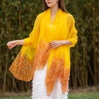 金黄满天星 规格90*180 夏季防晒披肩女式围巾丝巾百搭时尚透气遮阳宽松防紫外线加大加长