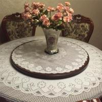梅花内圆A款:76-80cm 米色 圆桌布布艺田园圆形蕾丝桌布家用欧式小转盘台布简约现代餐桌垫布