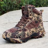 001沙漠棉 40 冬季高帮迷彩战术靴男户外作训鞋防滑加厚保暖防寒加绒棉鞋冷库鞋