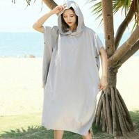 灰色缝合款(保暖性好) 速干浴袍游泳毛巾披衣换衣斗篷可穿式浴巾女吸水巾温泉潜水沙滩巾