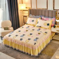 蕾丝款萝莉 1.5x2.0米床(床裙单件) 水洗棉高档双蕾丝床裙床罩加厚防滑床单单件公主风三件套床上用品