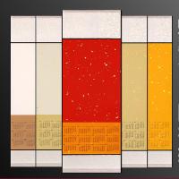 2020年六开挂历买二送一 四尺四开蜡染四言成语挂轴横轴蜡染挂历国展全绫装裱书法创作卷轴