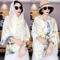 丽锦缎:梅花 丝巾女百搭时尚妈妈薄款围巾夏季空调大披肩外搭纱巾