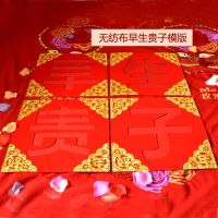 贴金绒布早生贵子模具 收藏加购送大礼包 婚礼婚庆用品压床娃娃一对结婚公仔床上喜娃婚房床头对娃抱枕摆件