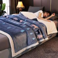 深林物语 100*150cm(儿童毯) 毛毯加厚冬季三层夹棉盖毯法兰绒毯子珊瑚绒毛毯被子保暖双人毯子
