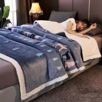 深林物语 100*150cm(儿童毯) 毛毯加厚冬季三层夹棉盖毯法兰绒毯子珊瑚绒毛毯被子保暖双人毯子