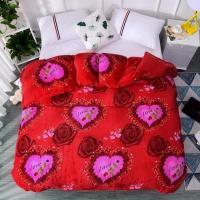 红玫瑰 150x210cm[加厚面料] 金丝绒单人被罩 床单 珊瑚绒珊瑚绒被套单件加厚双面绒秋冬学生