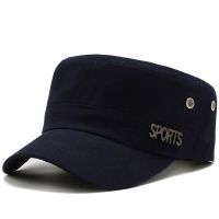 藏蓝色 帽子男士平顶帽韩版潮短帽檐鸭舌帽户外棒球帽休闲百搭青年军帽男