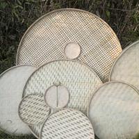 竹白无孔 18CM 个性创意绘画装饰竹编簸箕竹筛农家圆竹匾家用圆托盘晾晒表演道具