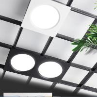 白壳白光 2X5W开孔8*16CM 三色变光双头筒灯led长方形嵌入式斗胆格栅黑色超薄天花吊顶射灯