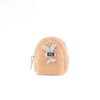 卡其色 毛绒钱包女泰迪绒零钱包韩版学生钥匙包可爱卡通硬币迷你包包