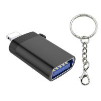 黑色 单独挂孔款(送小链子) 迷你金属OTG转换器适用苹果手机ipad连接查看U盘播放视频3.0高速