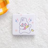 奶茶小兔 1个装 韩国卡通化妆镜可爱少女心随身镜迷你镜子便携PU镜子化妆双面镜