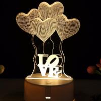 告白气球 单独一个图案无底座 不会亮 led小夜灯卧室床头灯创意生日礼物男女生少女心迷你小台灯喂奶灯