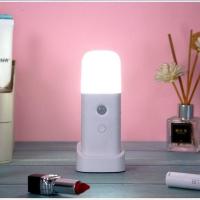白光 人体感应灯人走灯灭小夜灯智能床头灯2000毫安电池可调光宿舍夜读
